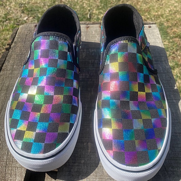 Vans Shoes - 🌈 Vans Metallic Iridescent Asher Slip On Sneakers Size 8.5 🌈